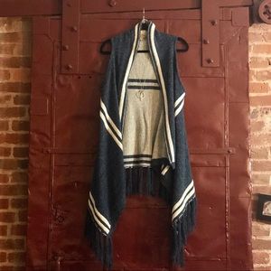 Navy Bohemian Knit Cardigan // Ethereal // Size M